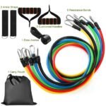 11Pcs Resistance Bands Set Fitness Workout Tubes Exercise Tube Bands Up To 100lbs