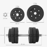 30KG Adjustable Dumbbells Set, Hand Weights Set For Home Gym Weight Lifting Training - Image 3