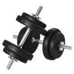 20KG Adjustable Weights Dumbbells Set, Dumbbell Hand Weights For Home Office Gym Body Fitness Lifting Training, Black