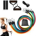 11Pcs Resistance Bands Set Fitness Workout Tubes Exercise Tube Bands Up To 100lbs - Image 2